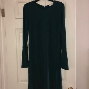 Hunter green dress from Loft